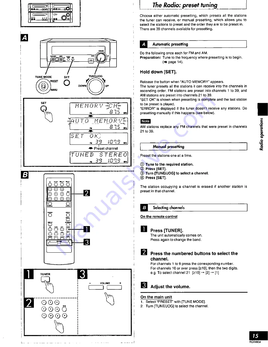 Technics SC-HD505 Operating Instructions Manual Download Page 15