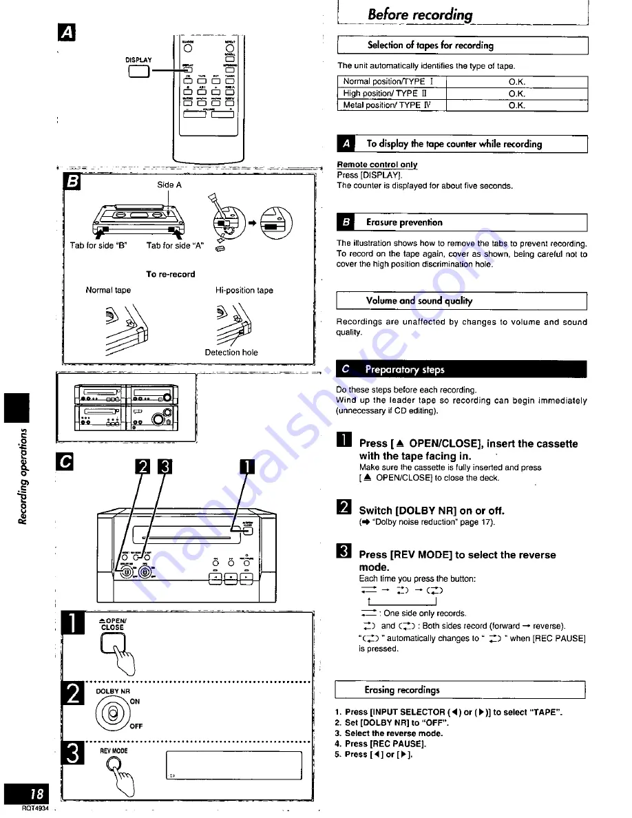 Technics SC-HD505 Operating Instructions Manual Download Page 18