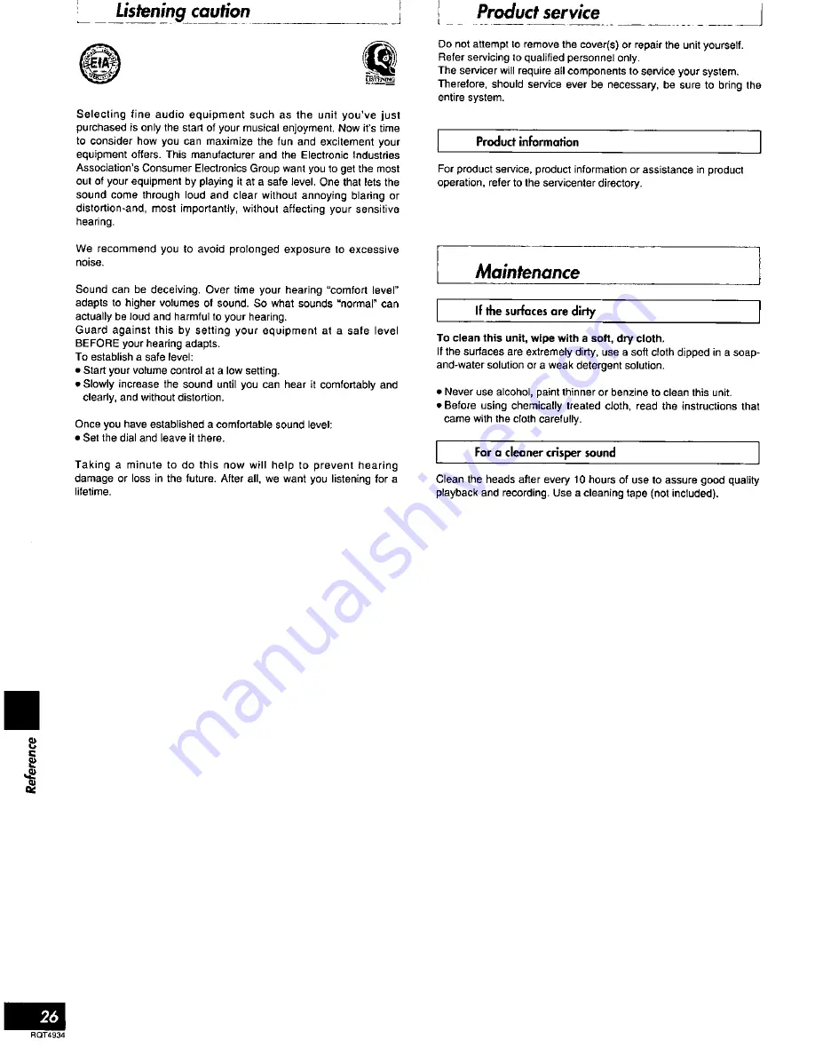 Technics SC-HD505 Operating Instructions Manual Download Page 26