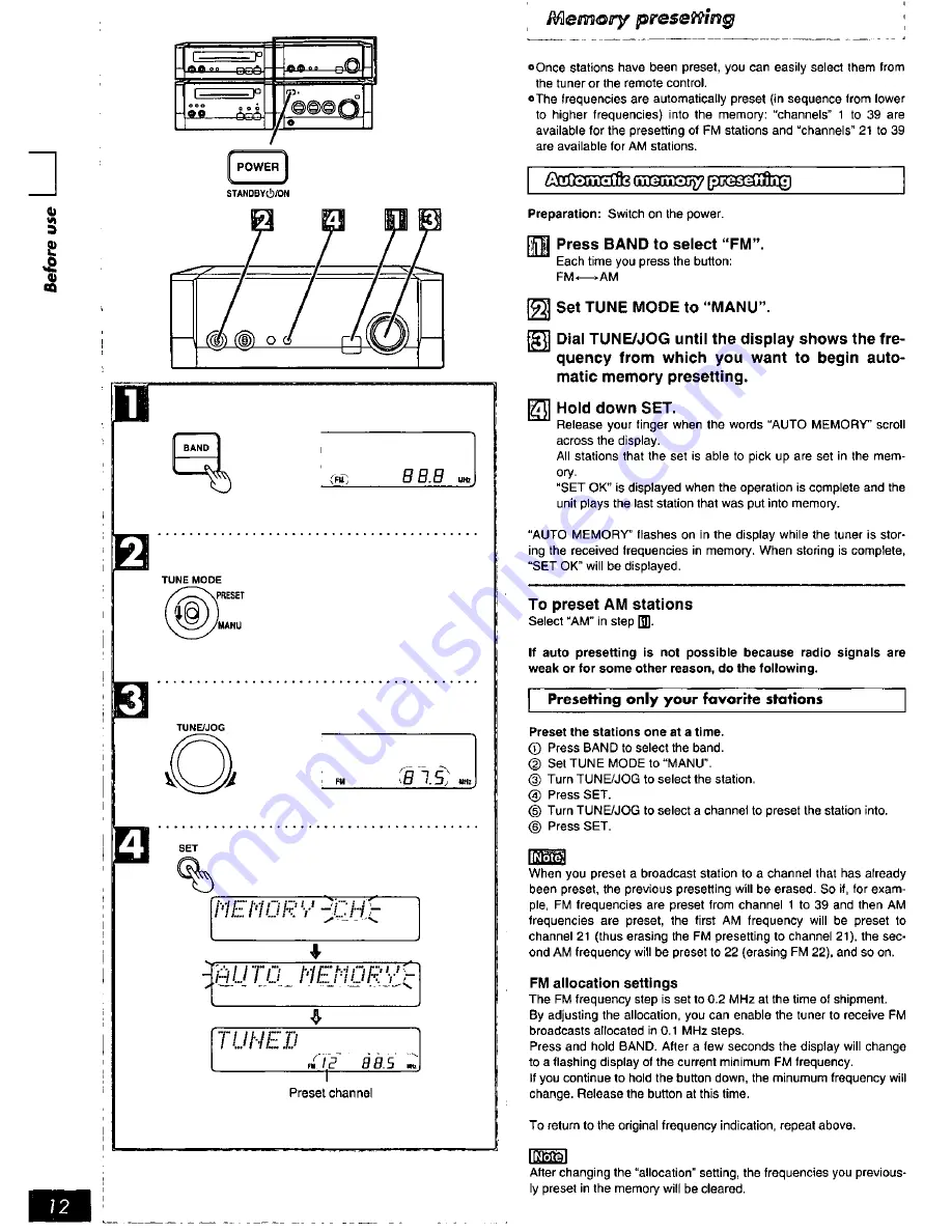 Technics SC-HD55 Operating Instructions Manual Download Page 12