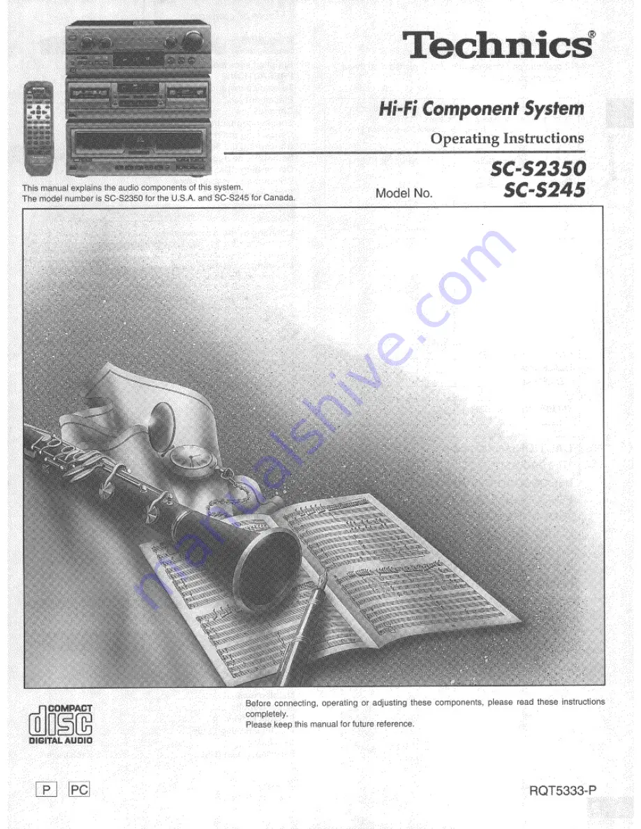 Technics SC-S2350 Operating Instructions Manual Download Page 1