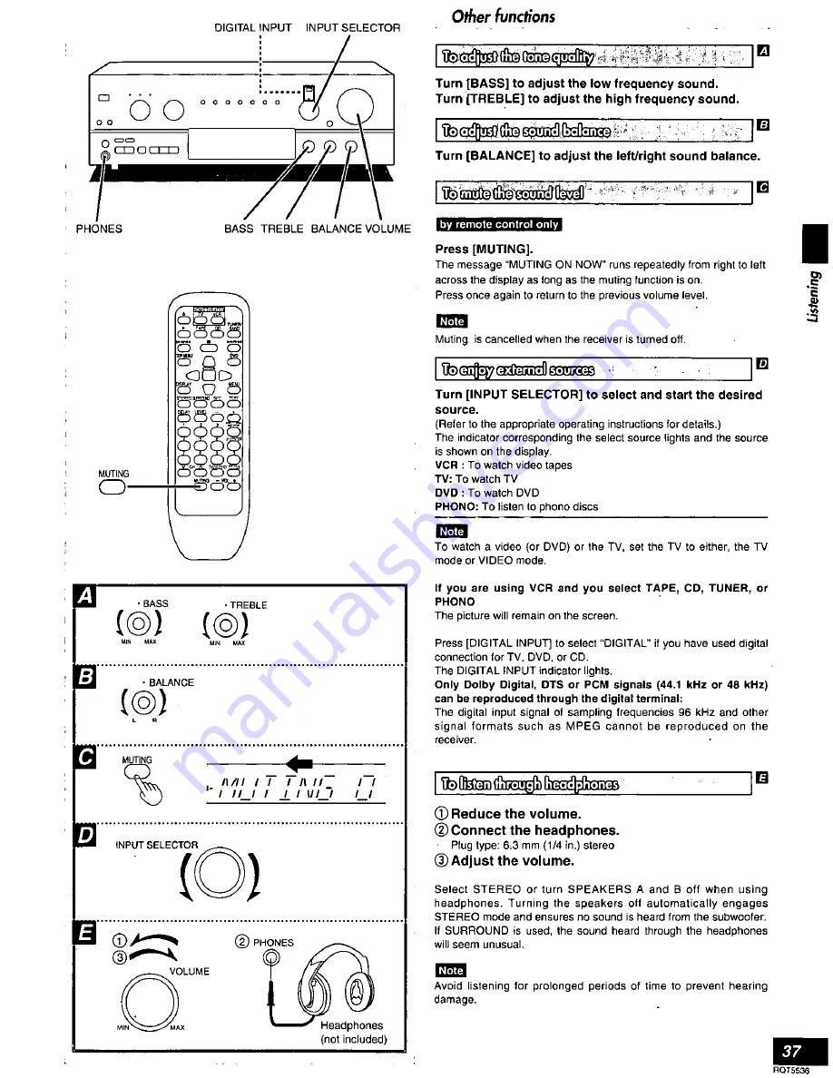 Technics SC-S345 Operating Instructions Manual Download Page 37