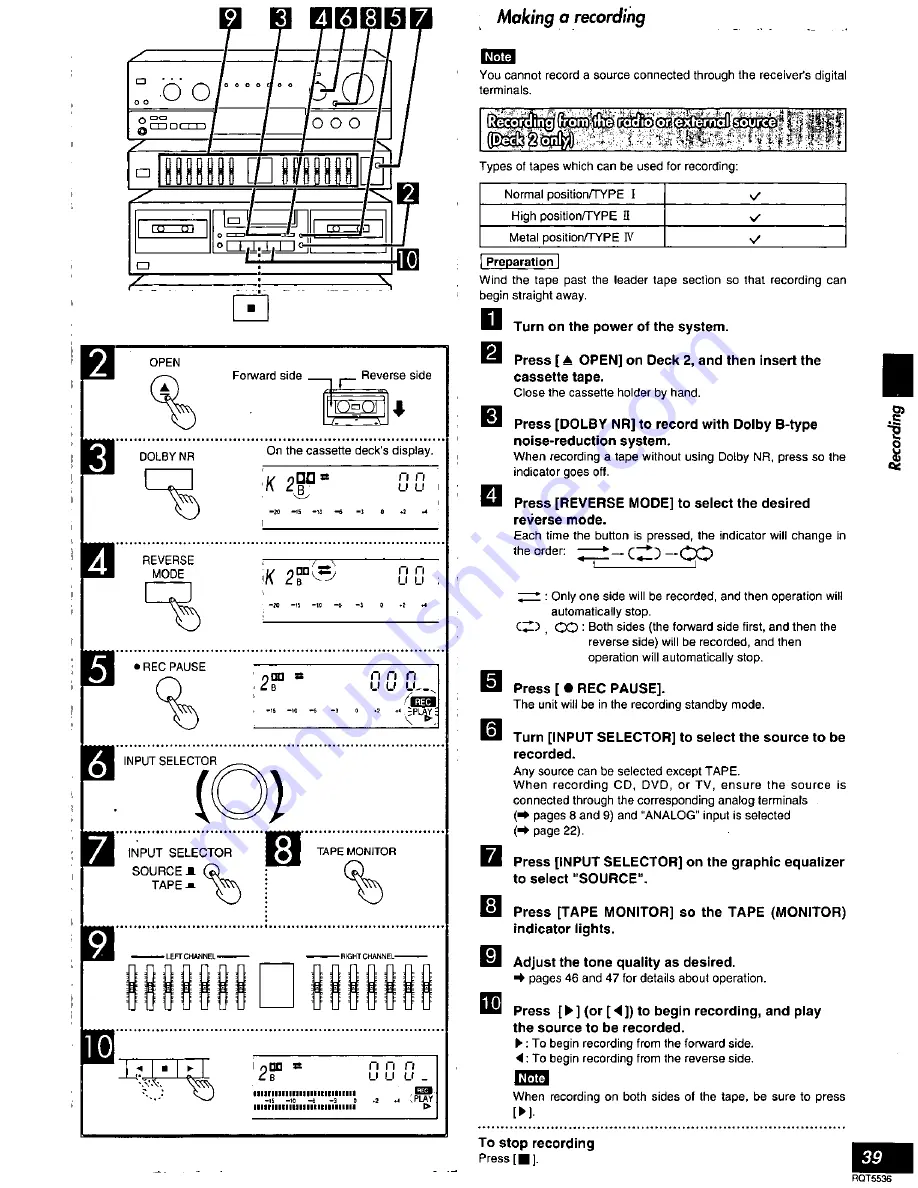 Technics SC-S345 Operating Instructions Manual Download Page 39