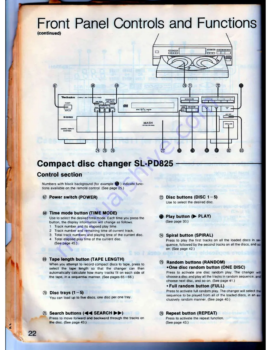 Technics SD-s2300 Operating Instructions Manual Download Page 22