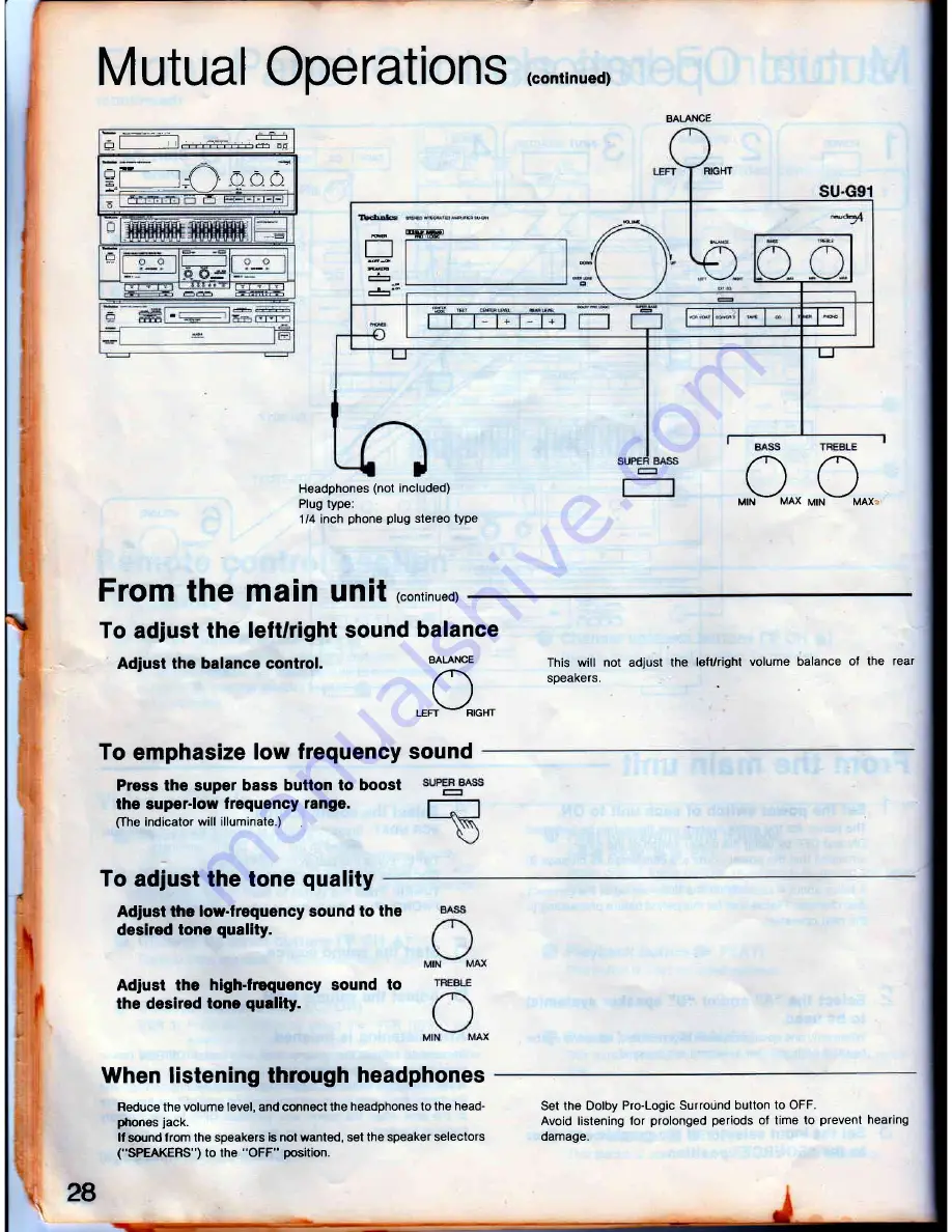 Technics SD-s2300 Operating Instructions Manual Download Page 28