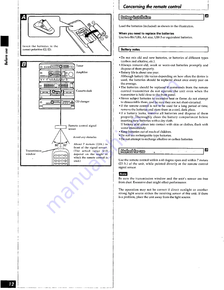 Technics SD-S7218 Operating Instructions Manual Download Page 12