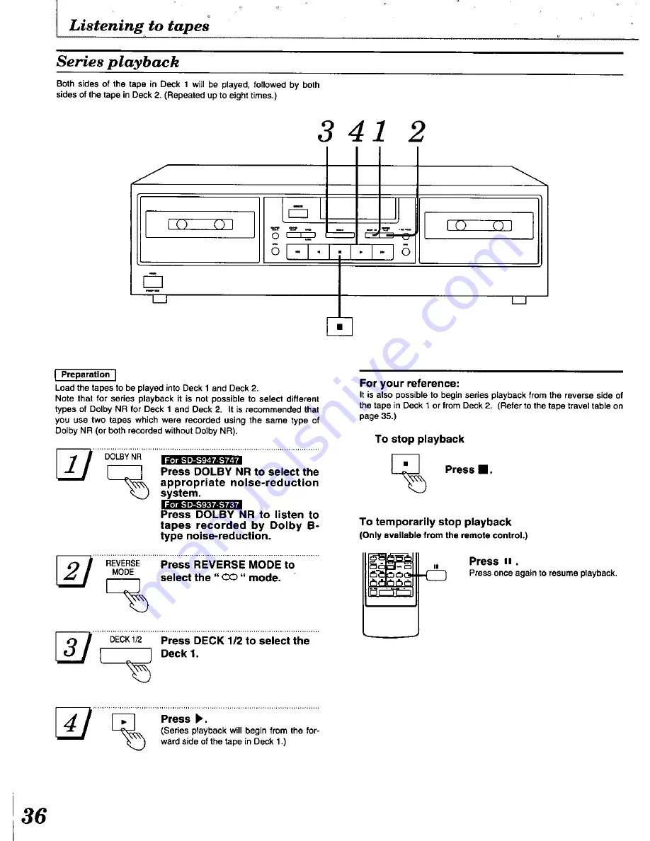 Technics SD-S737 Operating Instructions Manual Download Page 36