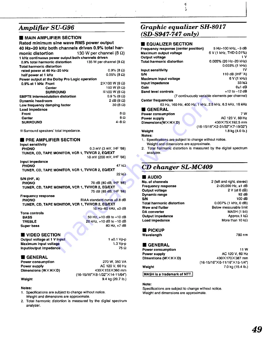 Technics SD-S737 Operating Instructions Manual Download Page 49