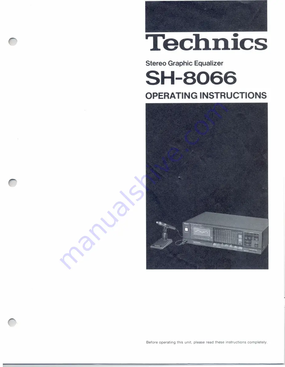 Technics SH-8066 Operating Instructions Manual Download Page 1