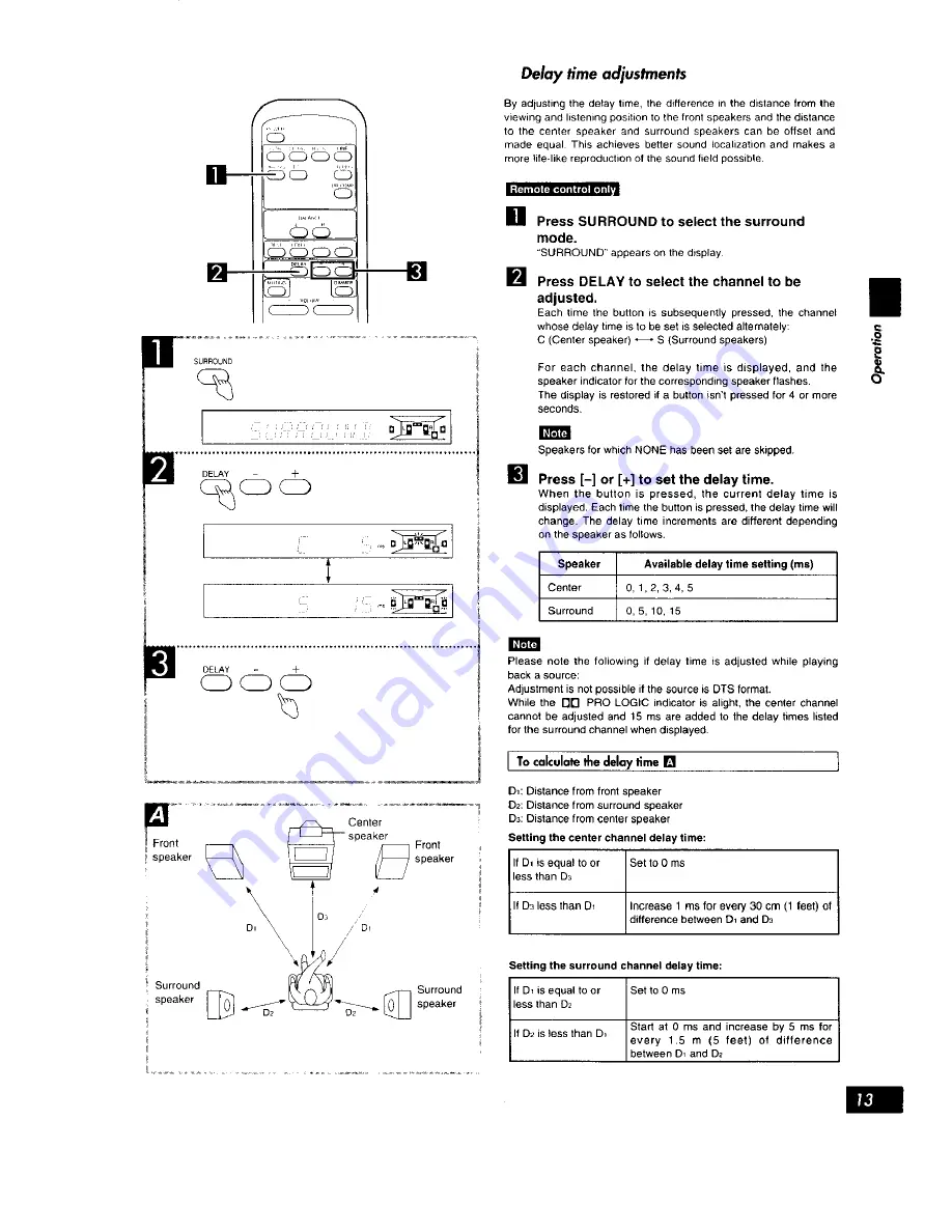 Technics SH-AC500D Operating Instructions Manual Download Page 13