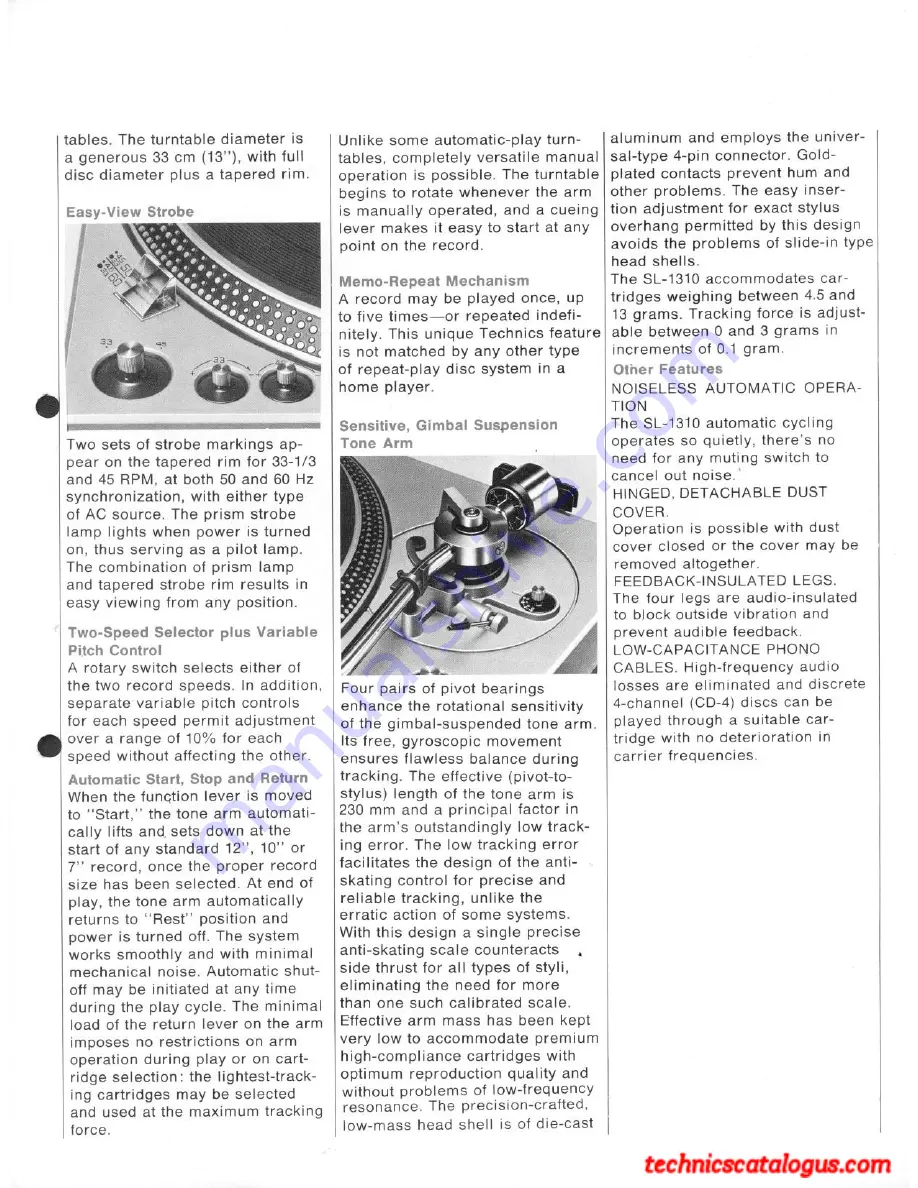 Technics SL-1310 Operating Instructions Download Page 3