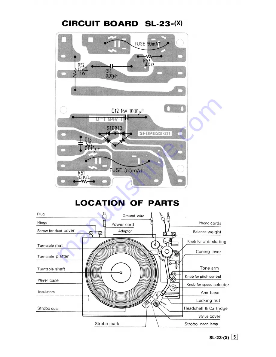 Technics SL-23X Service Manual Download Page 5