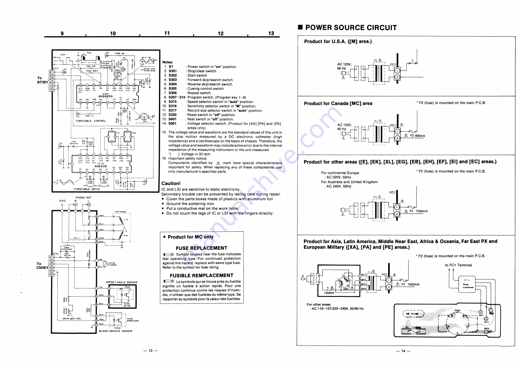 Technics SL-J300R Service Manual Download Page 8