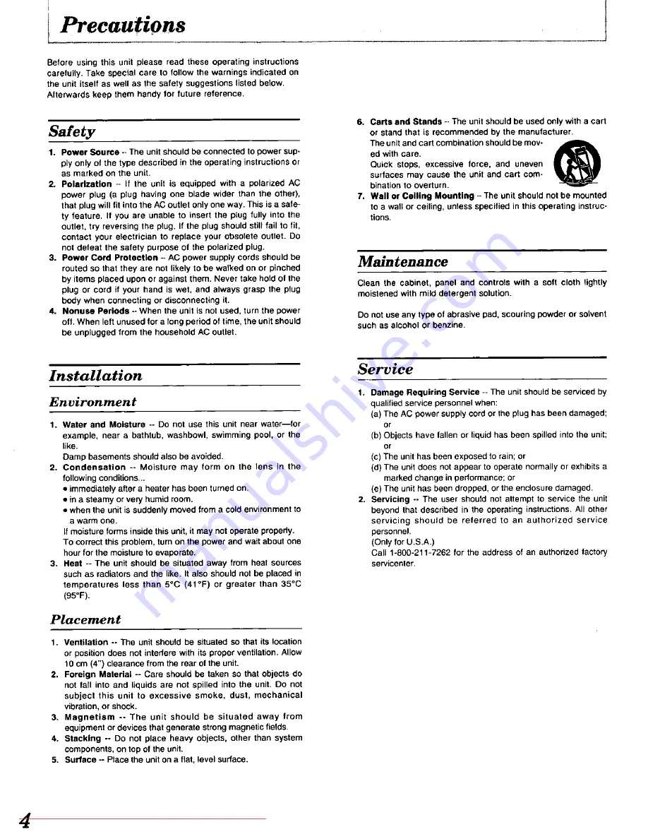 Technics SL-MC310 Operating Instructions Manual Download Page 4