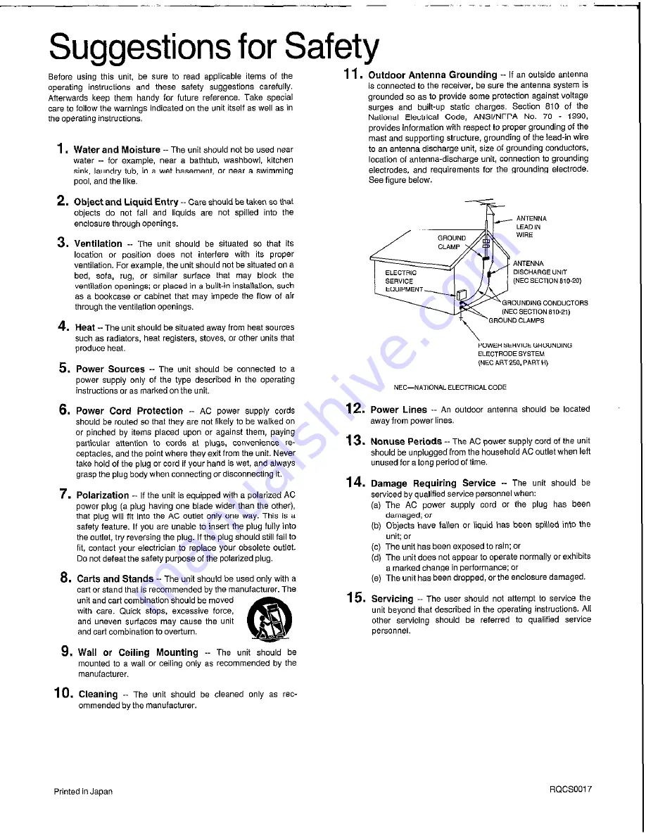 Technics SL-P1300 Operating Instructions Manual Download Page 3