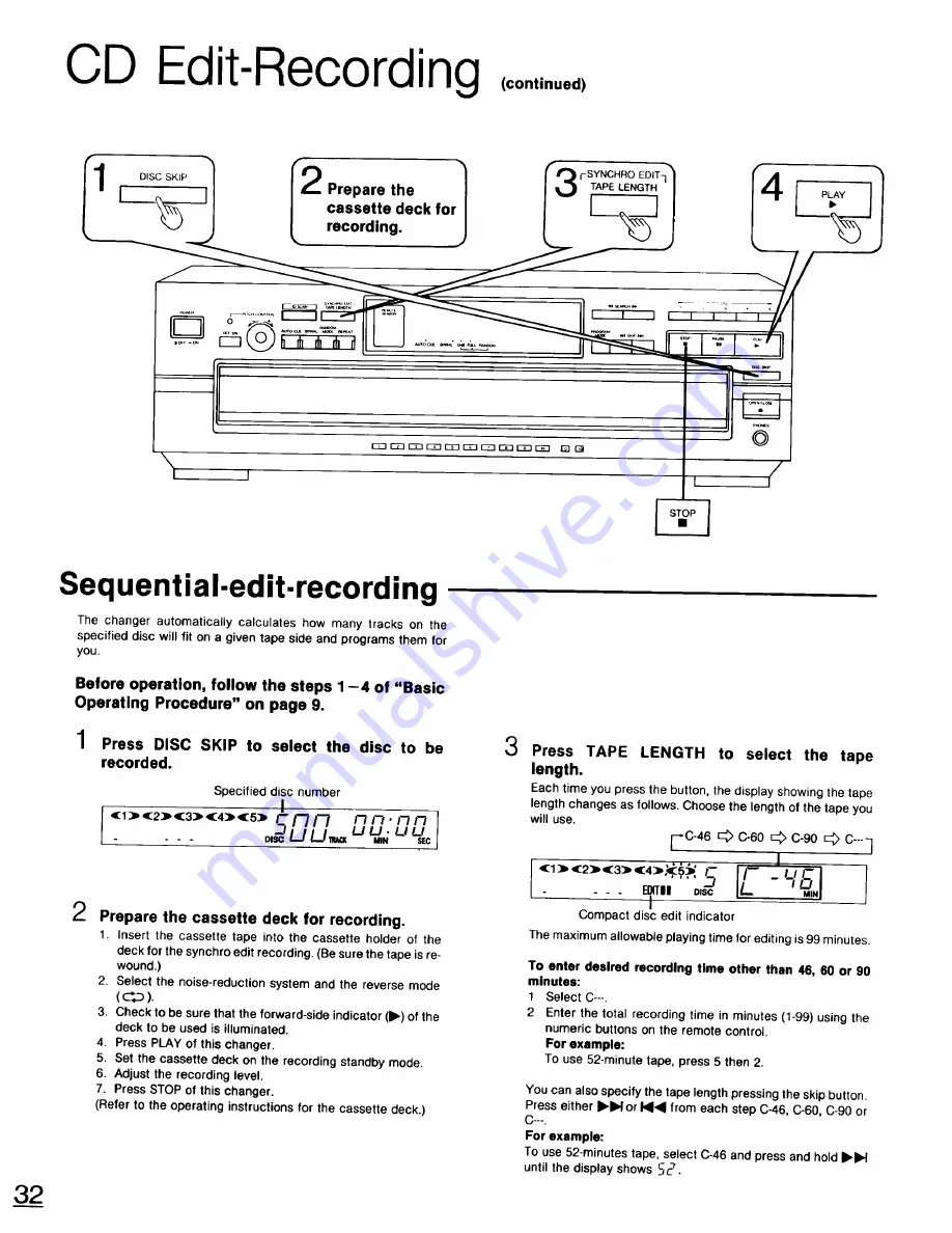 Technics SL-PD947 Скачать руководство пользователя страница 32