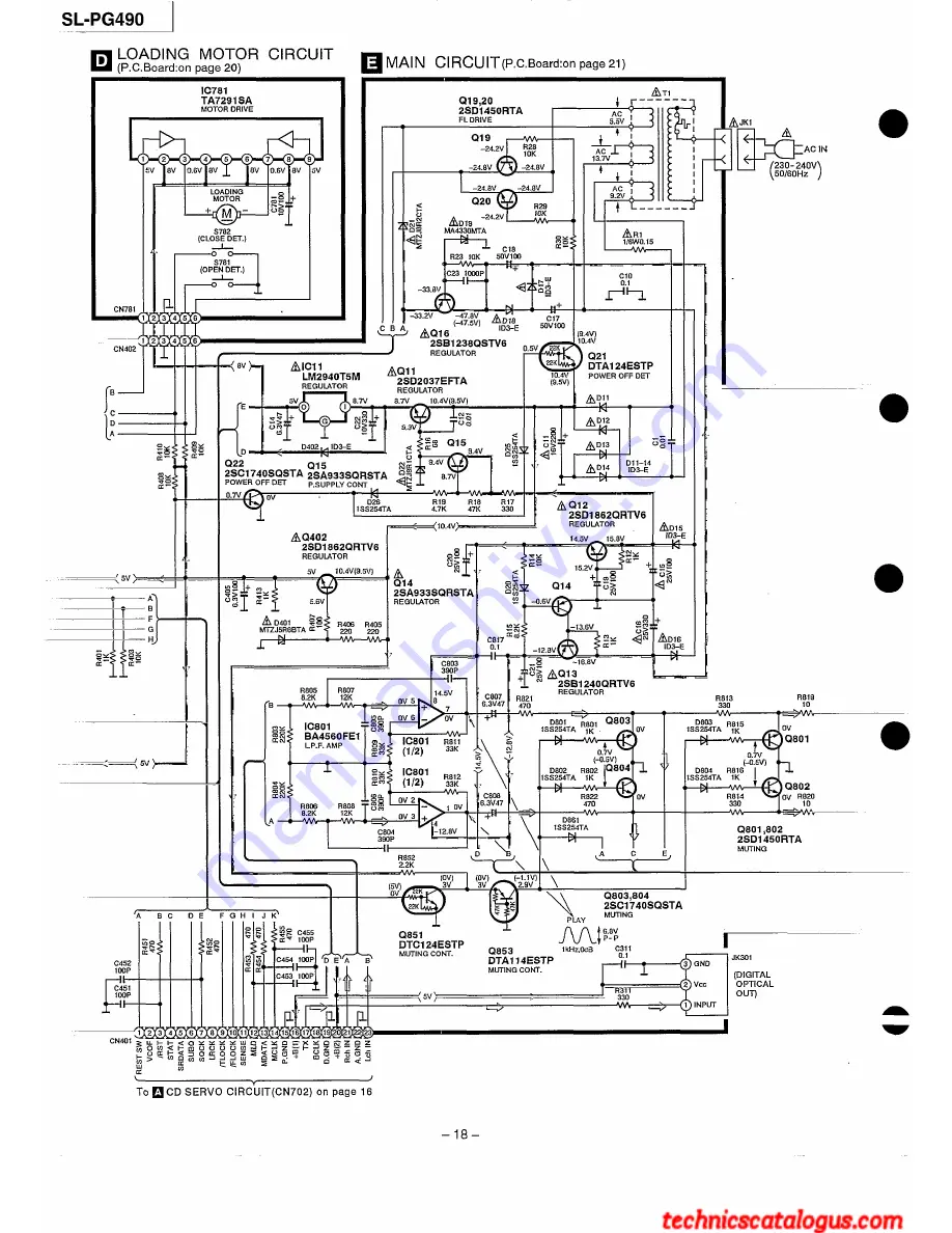 Technics SL-PG490 Скачать руководство пользователя страница 18