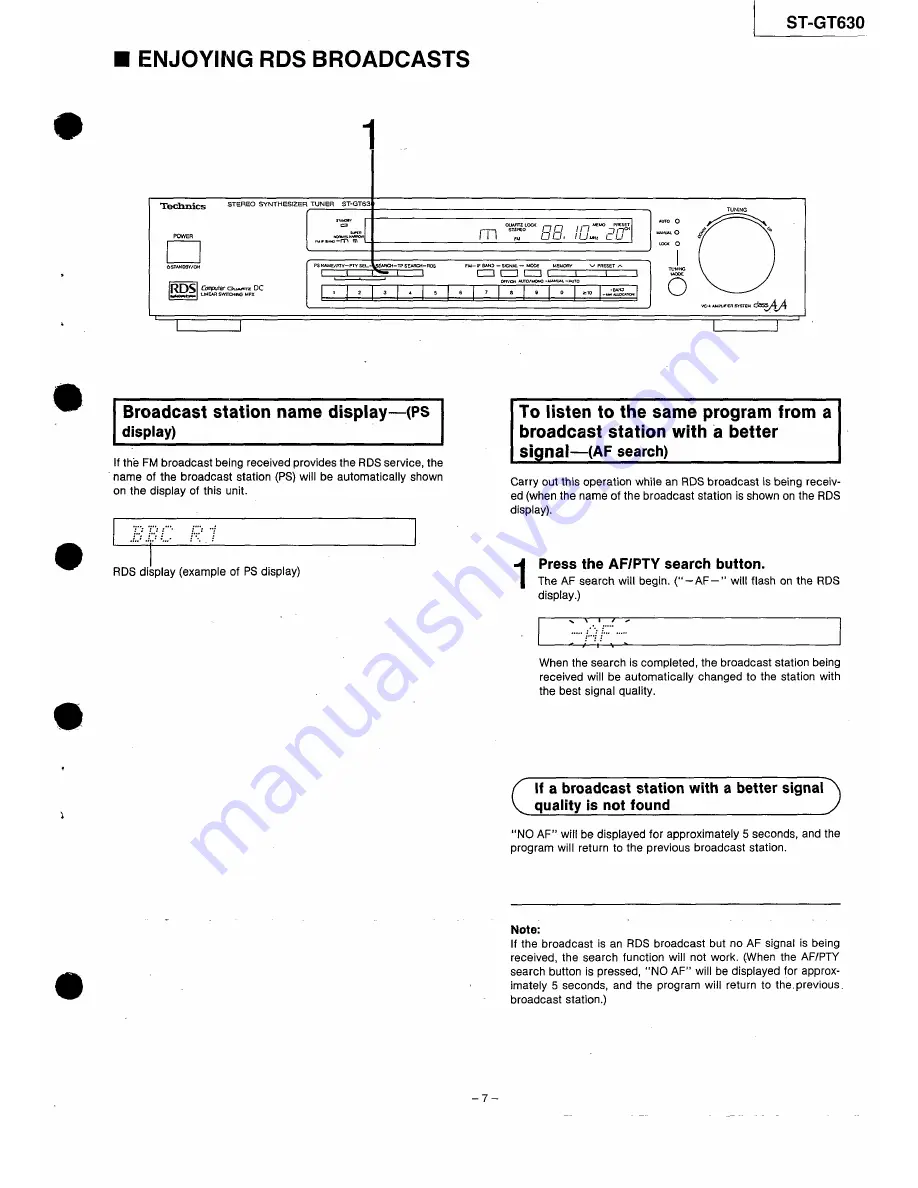 Technics ST-GT630 Service Manual Download Page 5