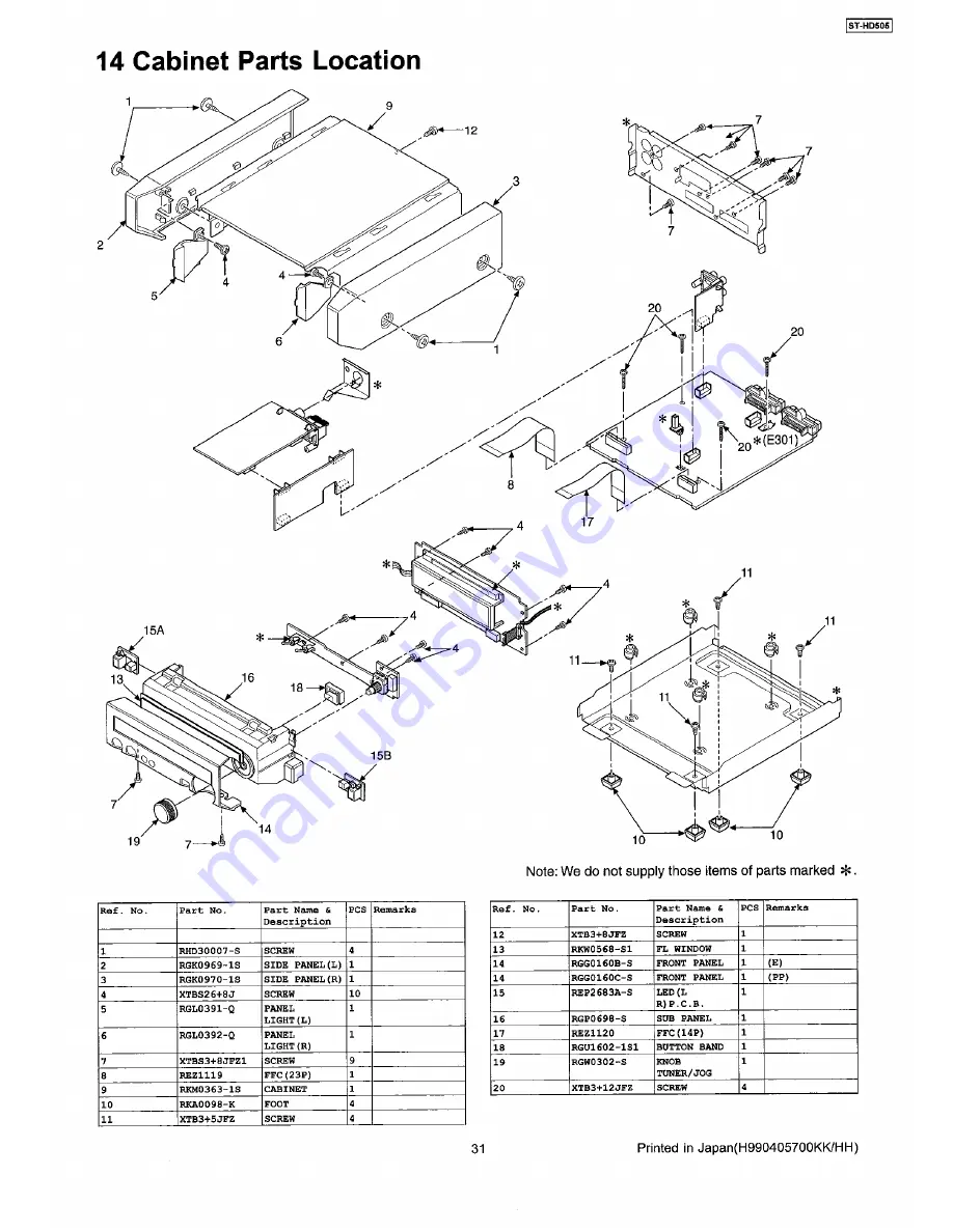 Technics ST-HD505 Service Manual Download Page 31