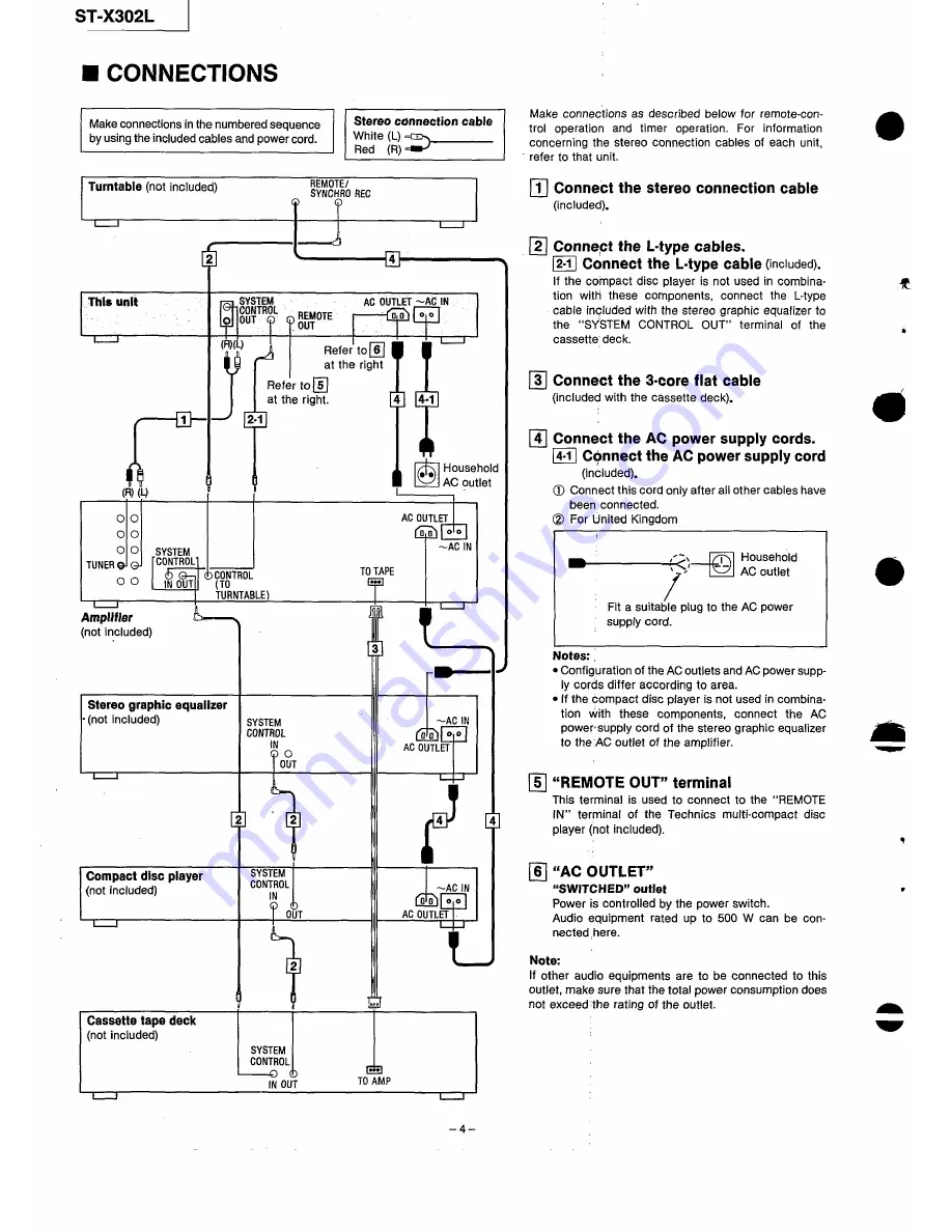 Technics ST-X302L Service Manual Download Page 4