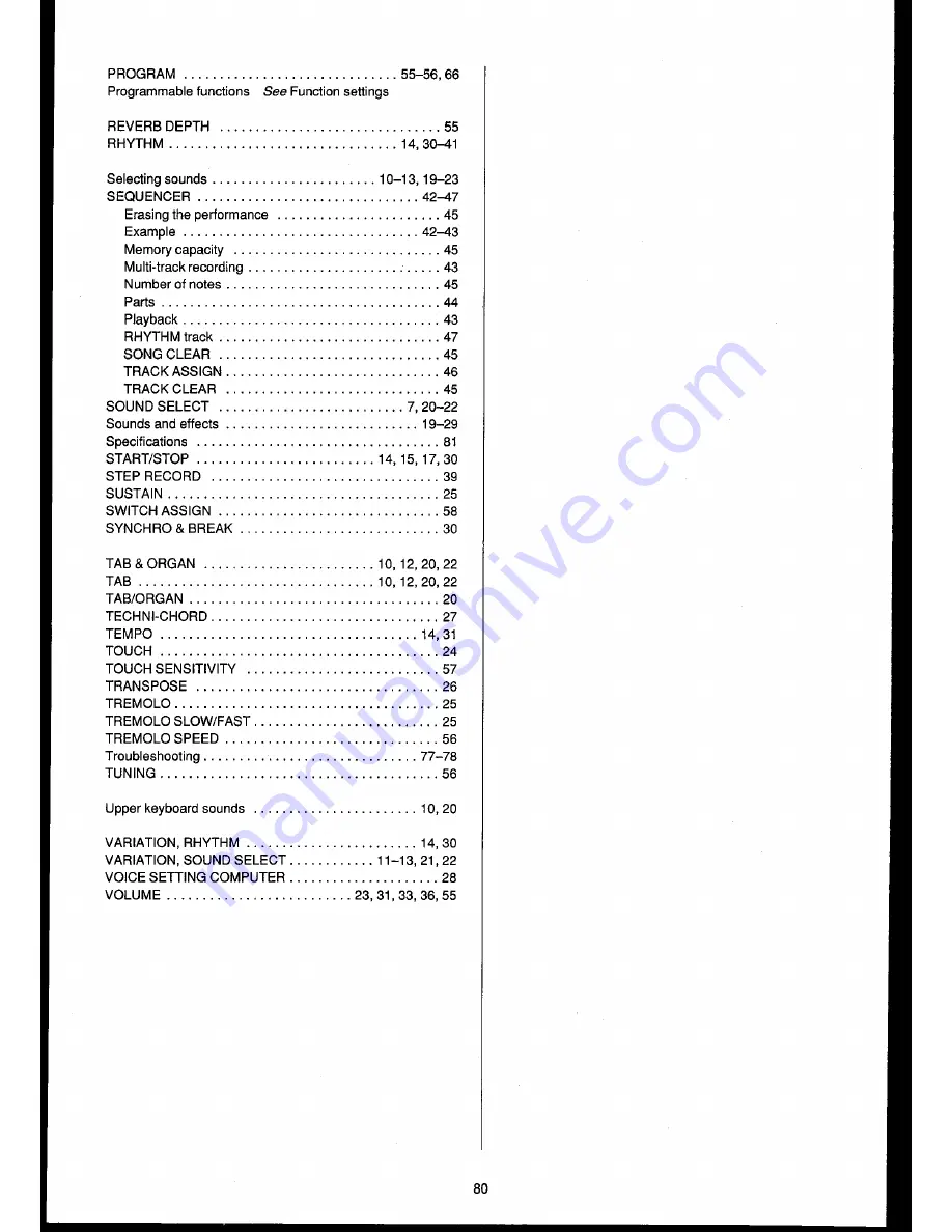 Technics SX-GN6 Owner'S Manual Download Page 82