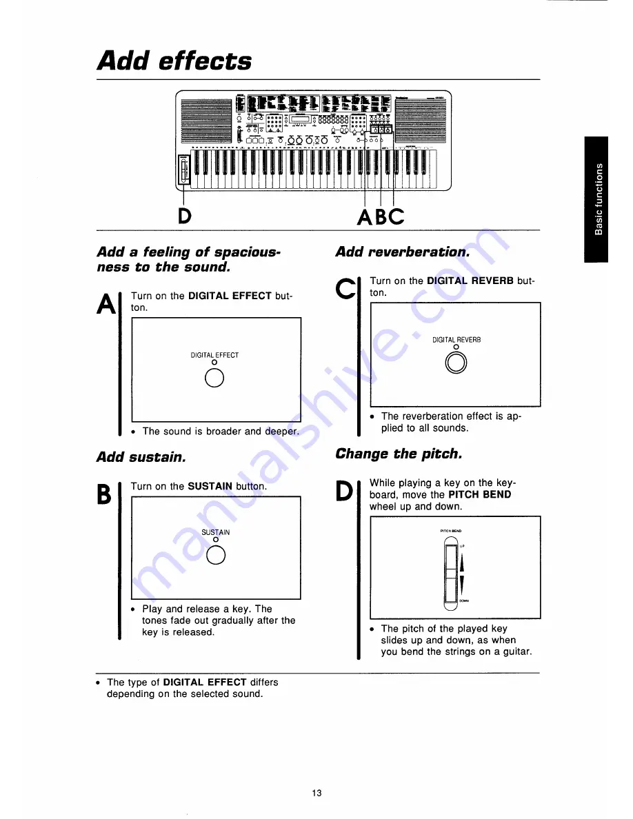 Technics SX-KN470 Owner'S Manual Download Page 15