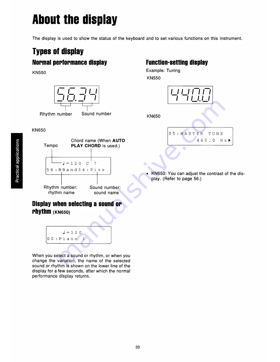 Technics SX-KN470 Owner'S Manual Download Page 22