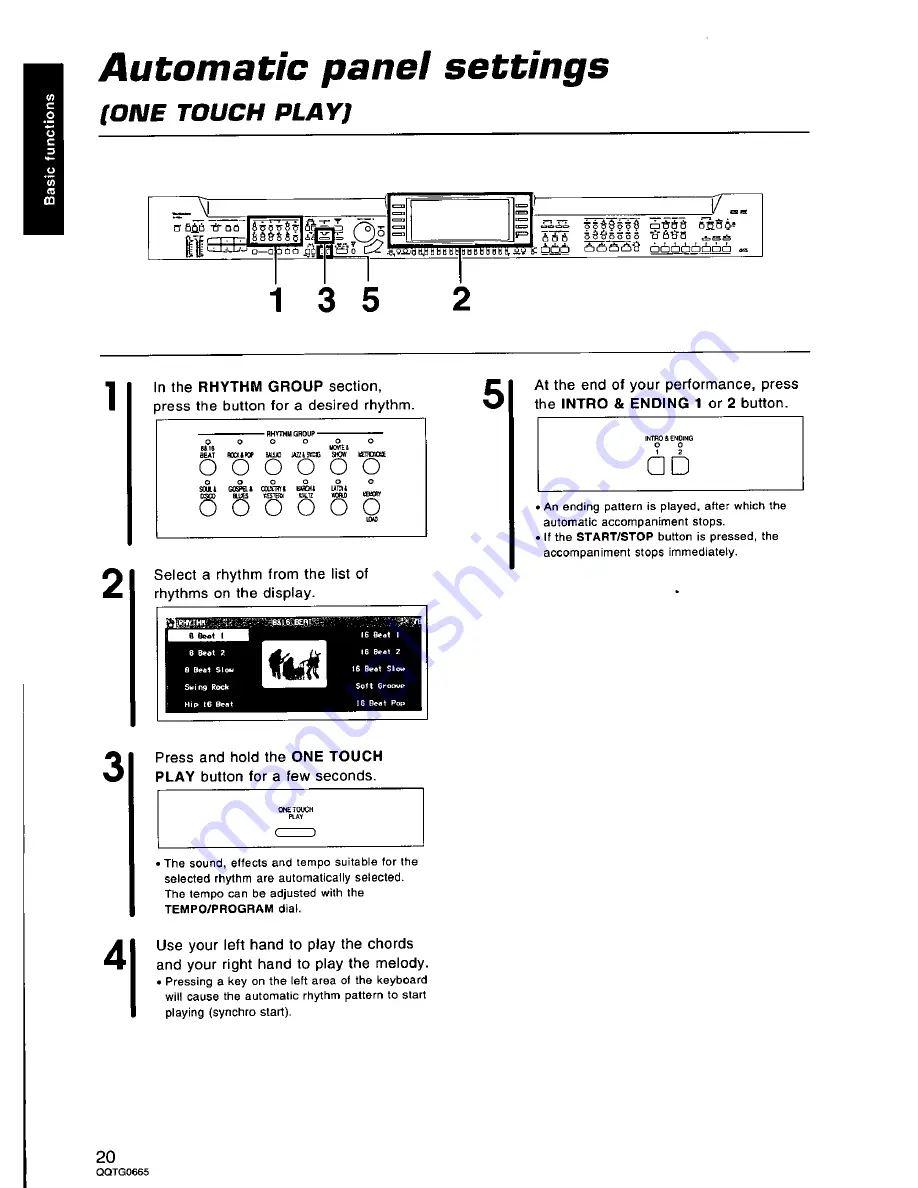 Technics SX-PR604 Operating Instructions Manual Download Page 20