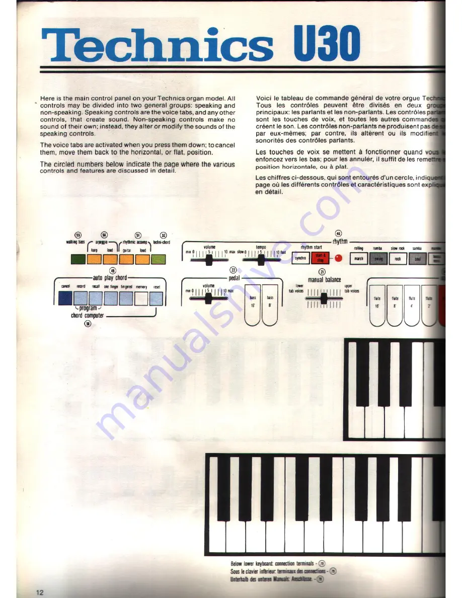 Technics U30 User Manual Download Page 12