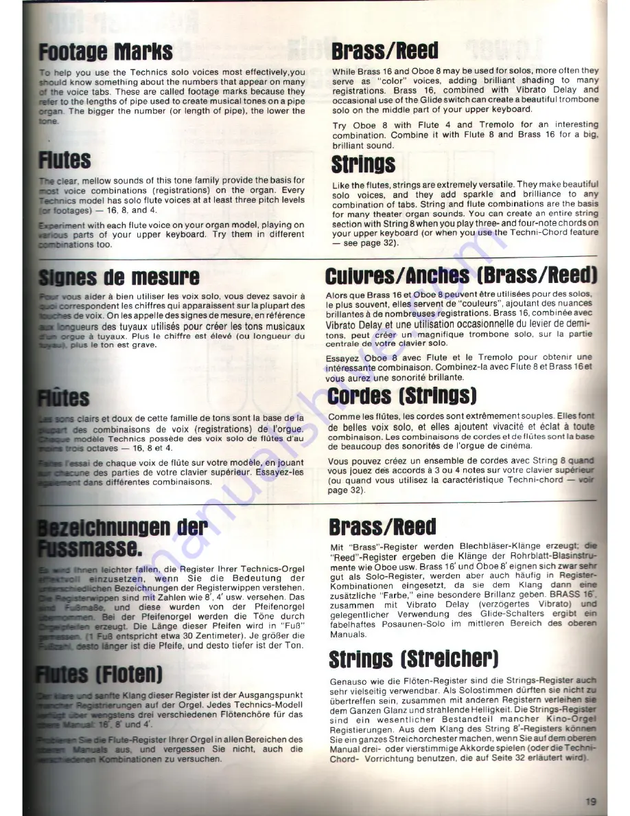 Technics U30 User Manual Download Page 19