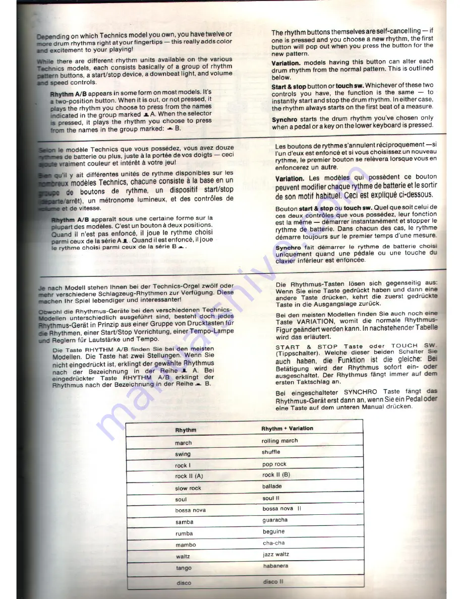 Technics U30 User Manual Download Page 47