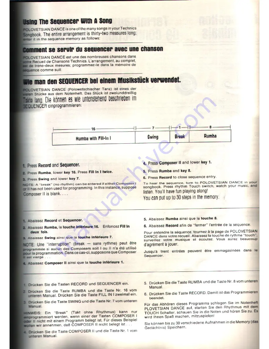 Technics U30 User Manual Download Page 77