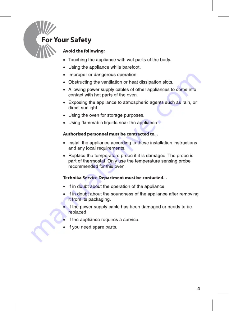 Technika TO107SS-3 Instructions For Use & Installation Download Page 4