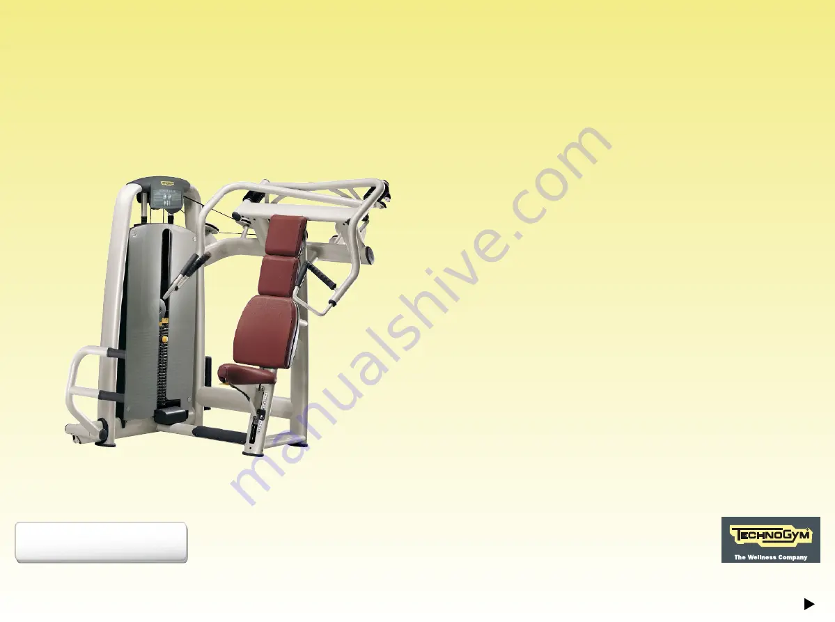 Technogym Selection Chest Incline User Manual Download Page 1