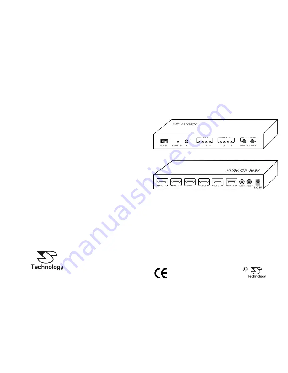 Technology HDMI 4 TO 2 MATRIX SWITCH Instruction Manual Download Page 1