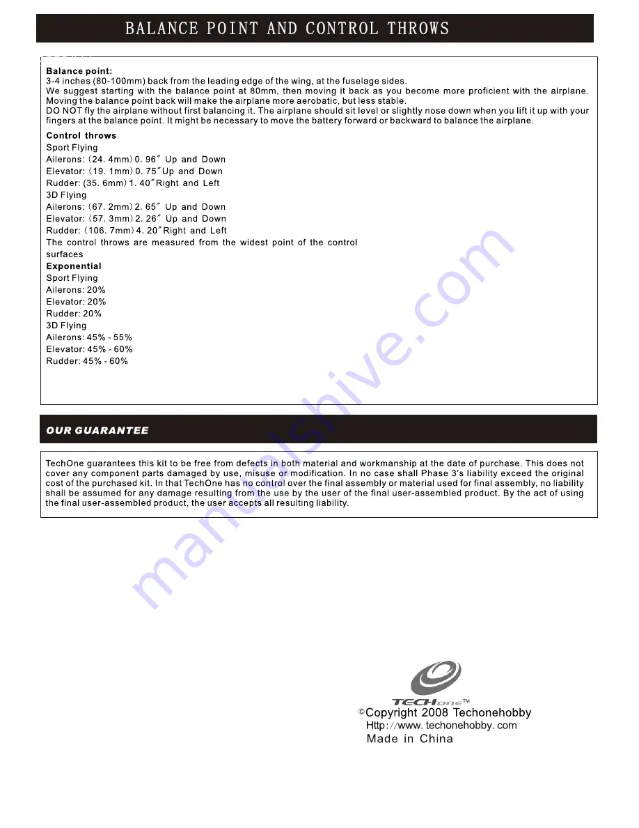 Techone Sukhoi EPP Instruction Manual Download Page 12