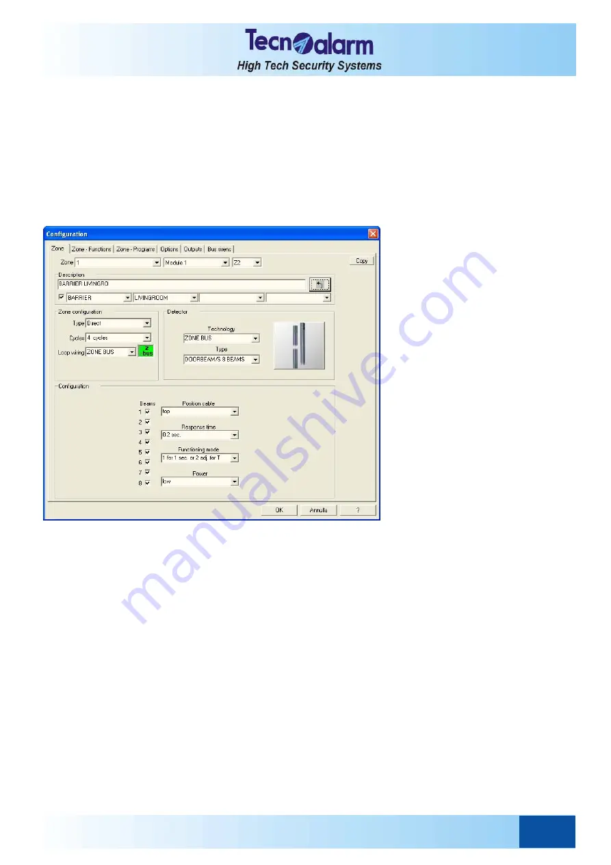 Tecnoalarm TP8-64 BUS Installer Manual Download Page 99