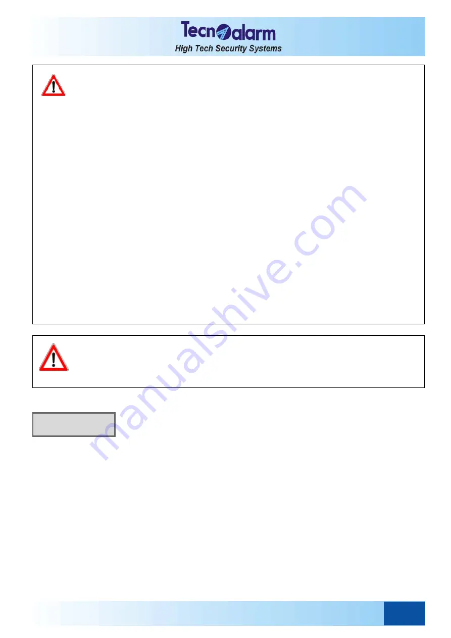 Tecnoalarm TP8-64 BUS Installer Manual Download Page 143