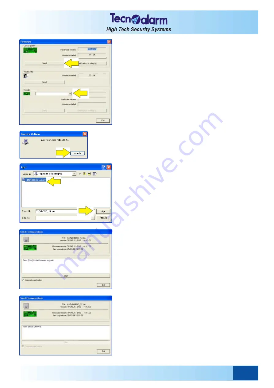 Tecnoalarm TP8-64 BUS Installer Manual Download Page 233