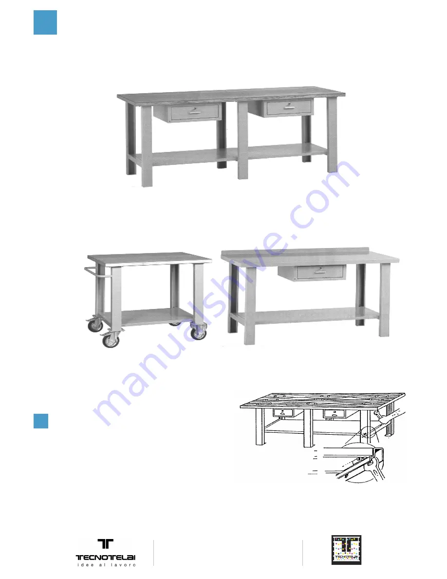 tecnotelai DETACHABLE WORKBENCHES Installation Instructions Download Page 1