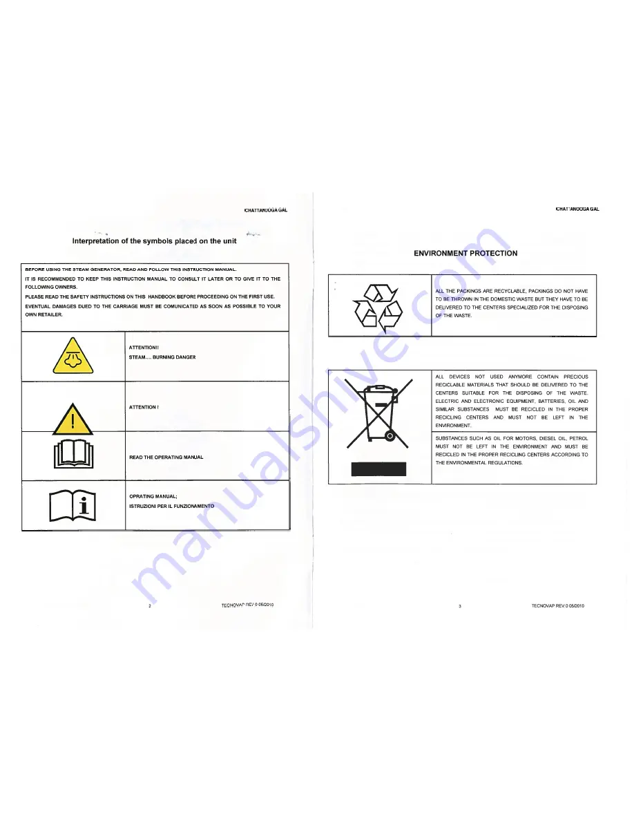 TECNOVAP JS1600C Owner'S Manual Download Page 1