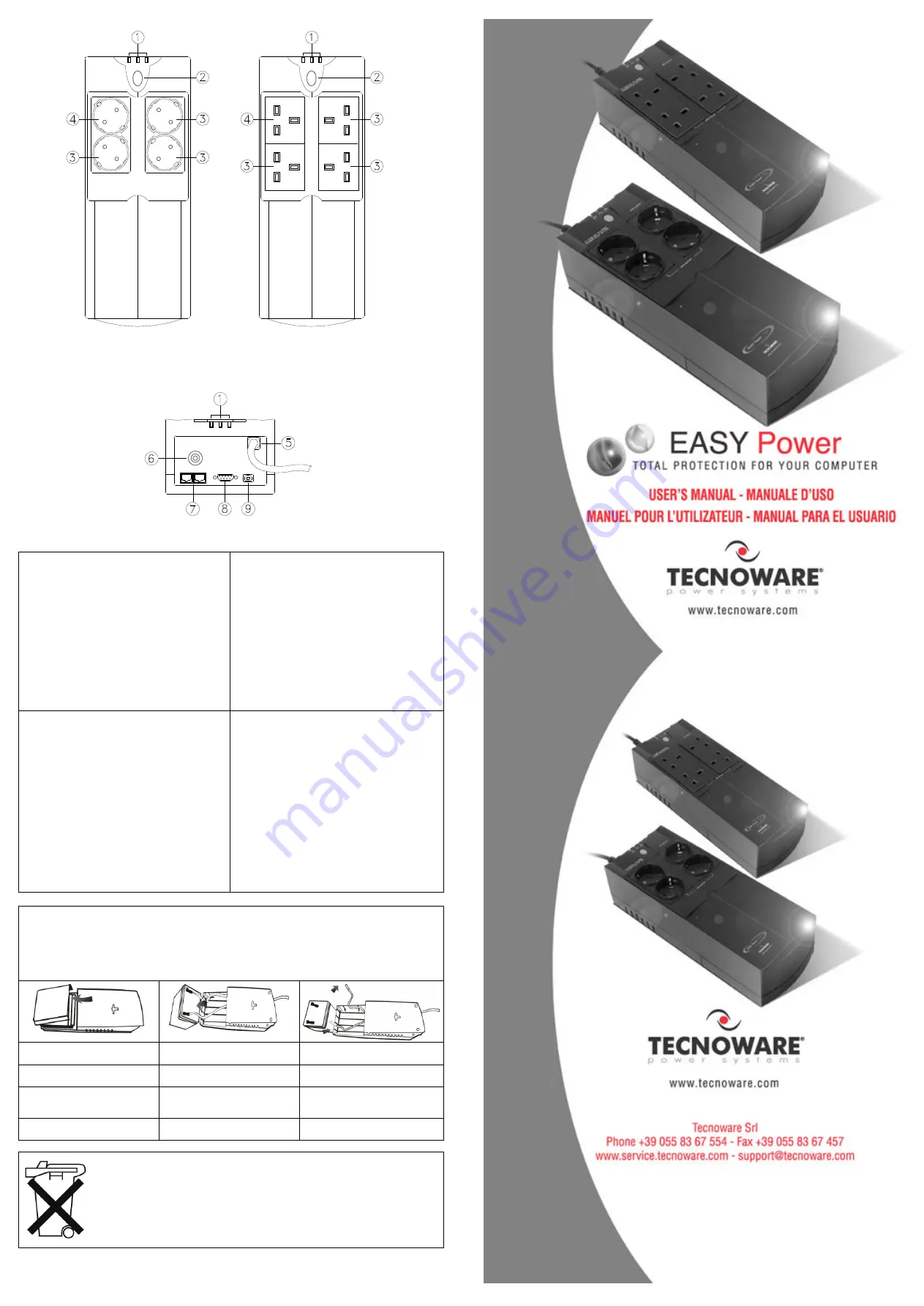 Tecnoware EASY Power 900 User Manual Download Page 4