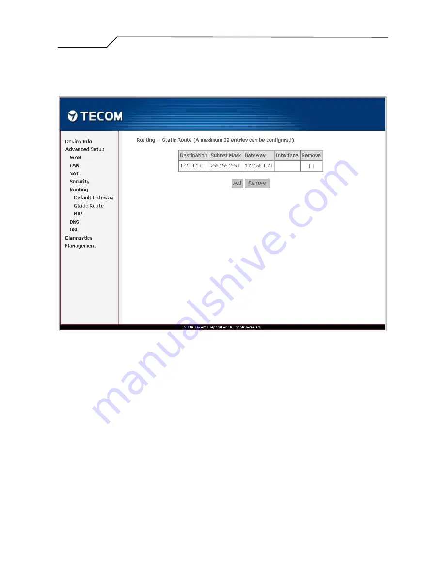 TECOM AR1031 User Manual Download Page 48