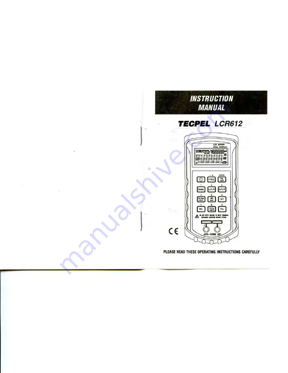 TECPEL LCR-612 Instruction Manual Download Page 1