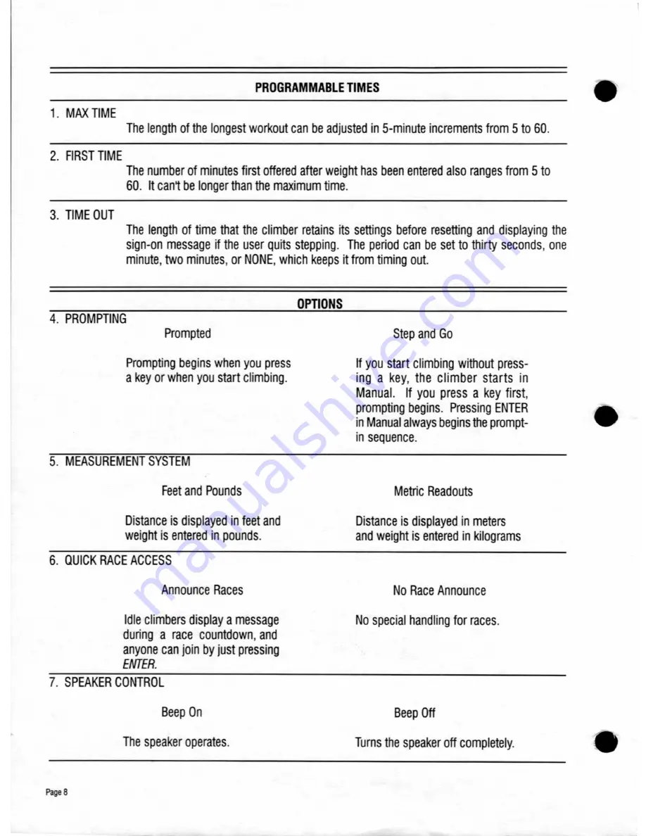 Tectrix Climbmax 150 Owner'S Manual Download Page 8