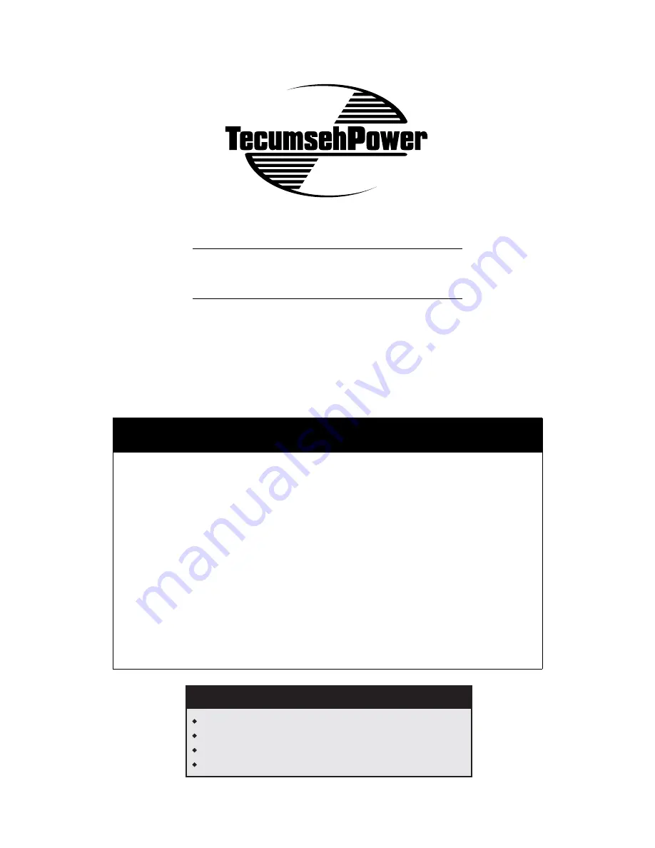 Tecumseh AV520 - Operator'S Manual Download Page 1