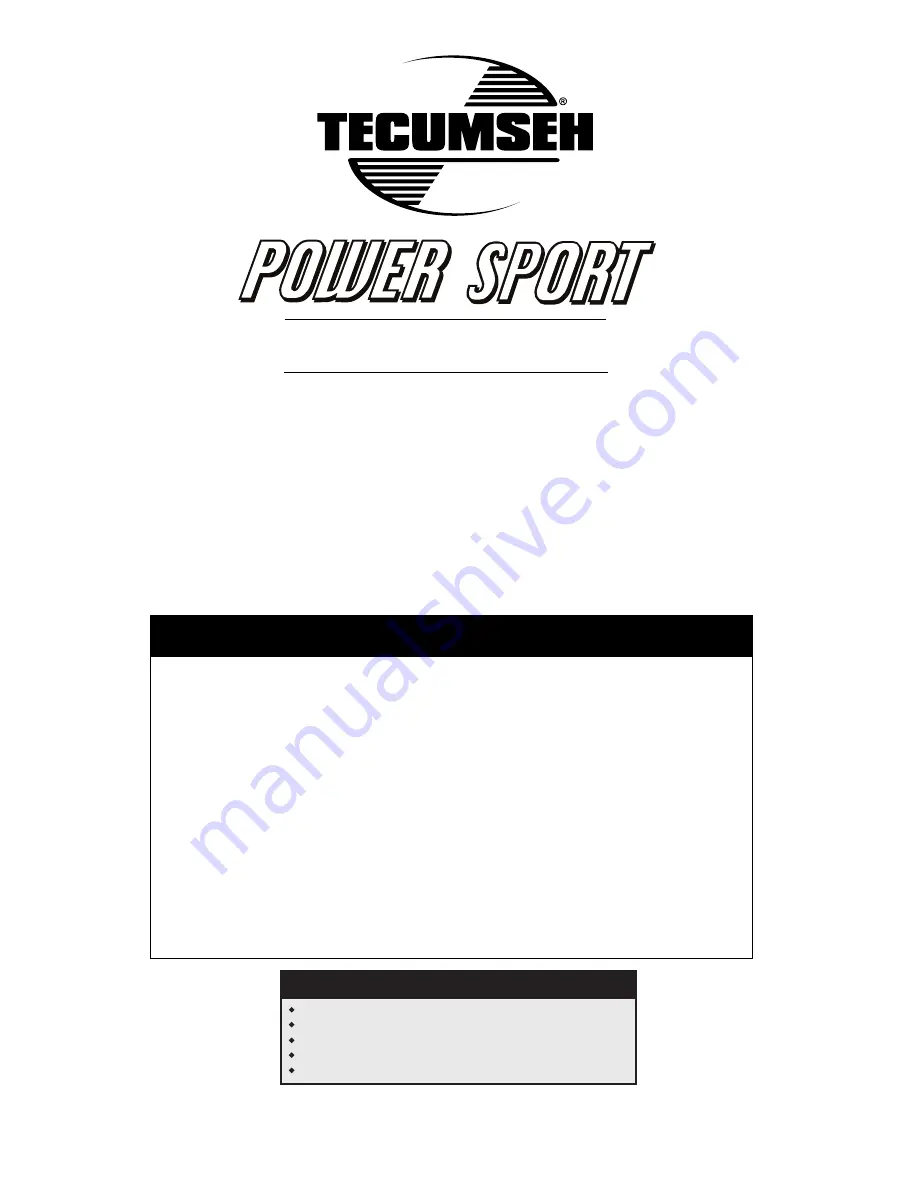 Tecumseh LH318EA Operator'S Manual Download Page 1