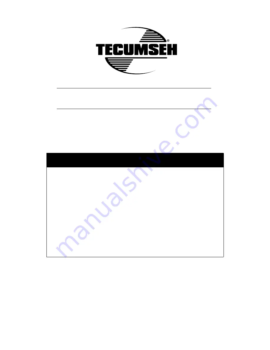 Tecumseh LV148EA Operator'S Manual Download Page 1