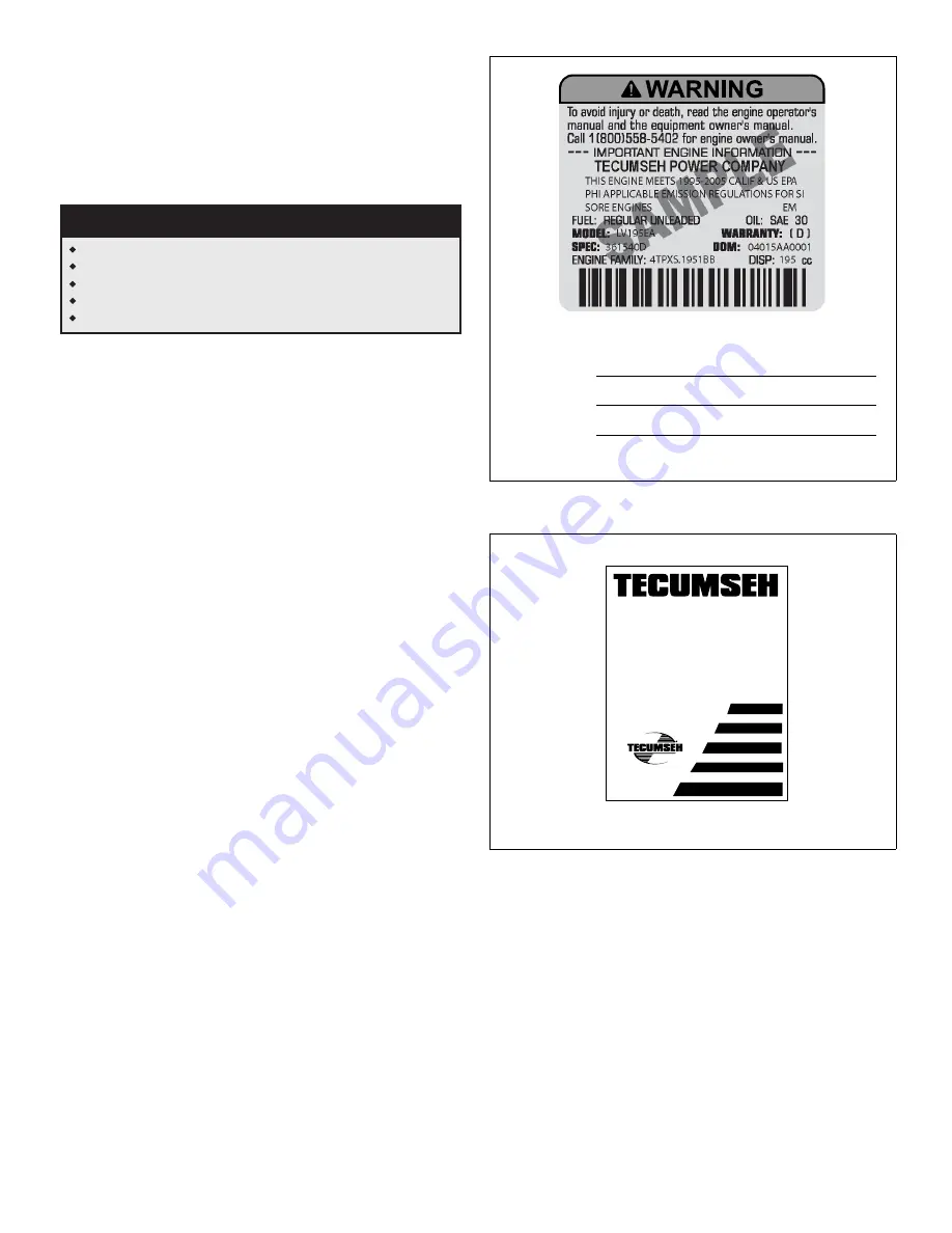 Tecumseh OVRM120 Скачать руководство пользователя страница 5