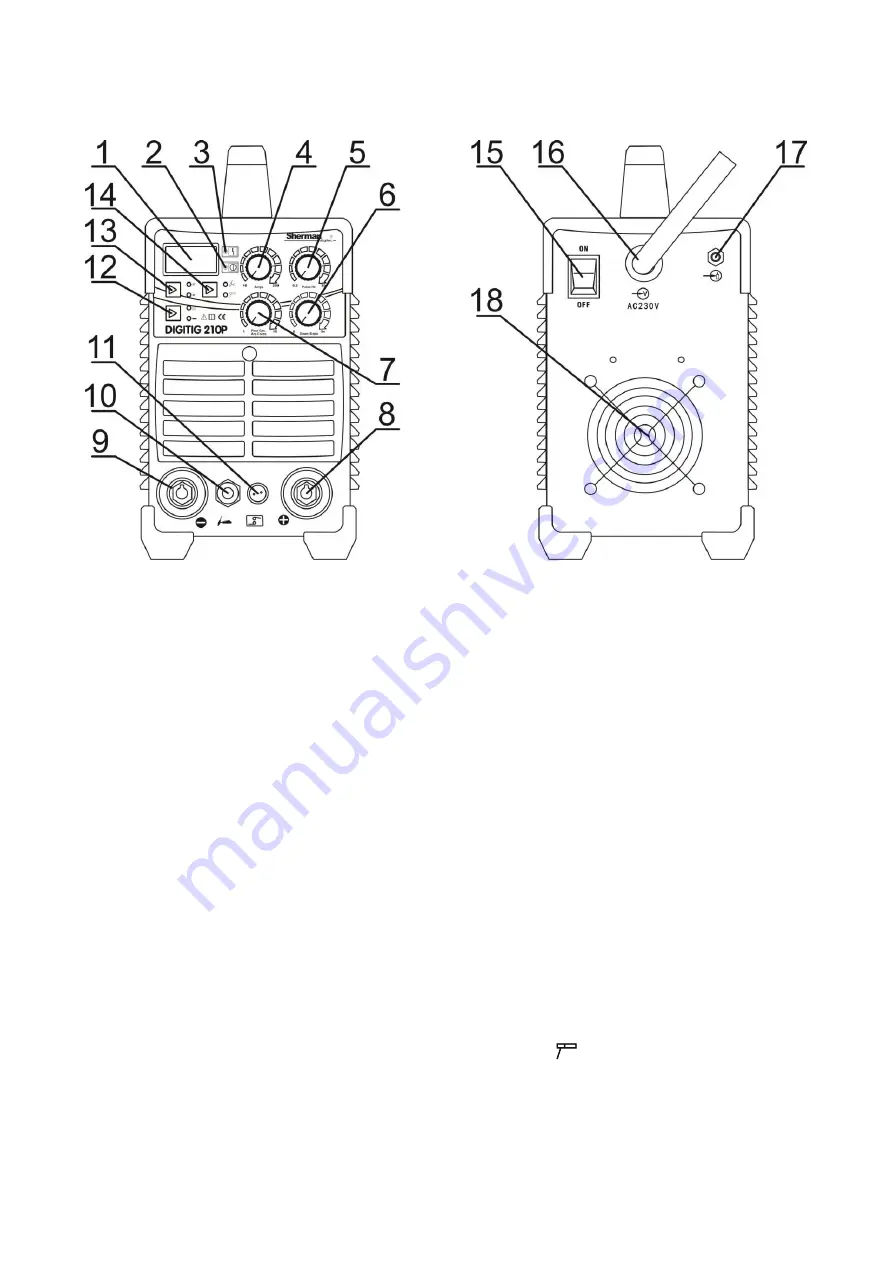 TECWELD Sherman digitec DIGITIG 210P User Manual Download Page 7